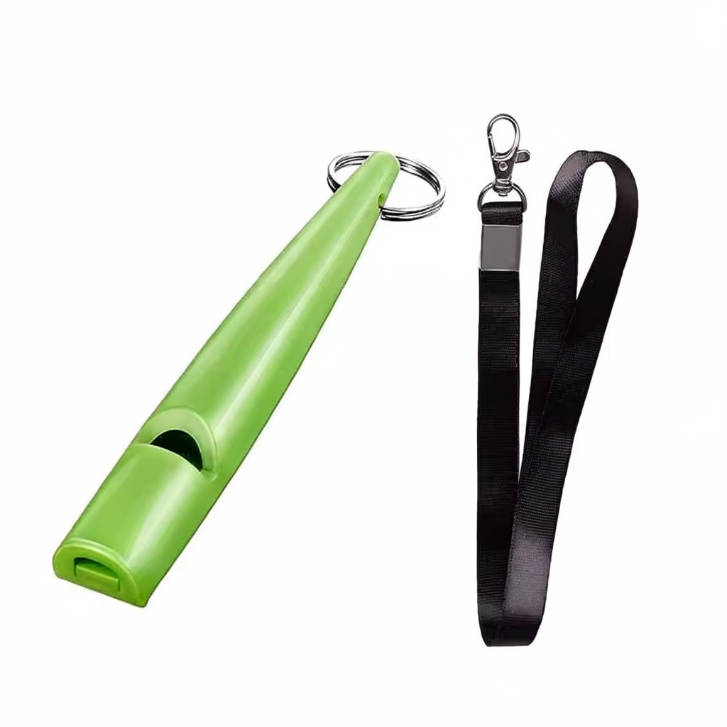 Groene hondenfluit met zwart koord